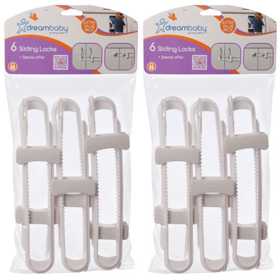 Picture of Dreambaby Cabinet Sliding Locks, 6 Locks Per Pack, Set Of 2 Packs