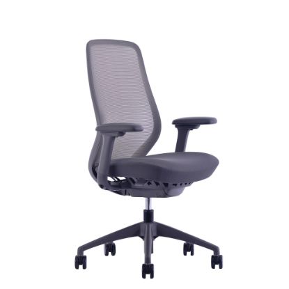 Picture of WorkPro 6000 Series Multifunction Ergonomic Mesh/Fabric High-Back Executive Chair, Gray Frame/Gray Seat, BIFMA Compliant