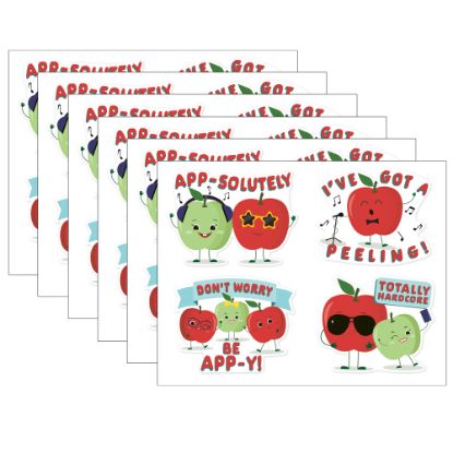 Picture of Eureka Jumbo Scented Stickers, Apple, 12 Stickers Per Pack, Set Of 6 Packs