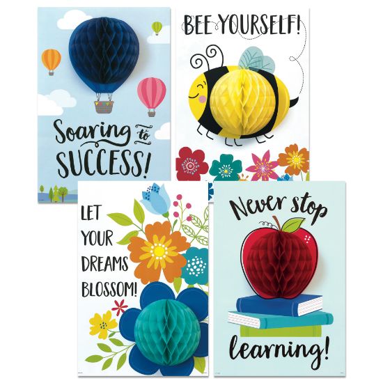 Picture of Creative Teaching Press 3D POP! Positive Mindset Inspire U Posters, 17-1/2in x 12in, Pack Of 4 Posters