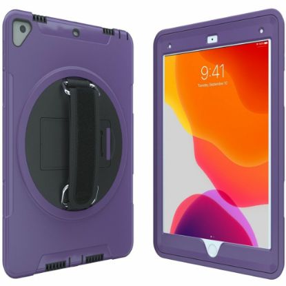 Picture of CTA Digital: Protective Case With Rotatable Grip Kickstand For Apple iPad 7th & 8th, iPad Air 3 & iPad Pro, Purple