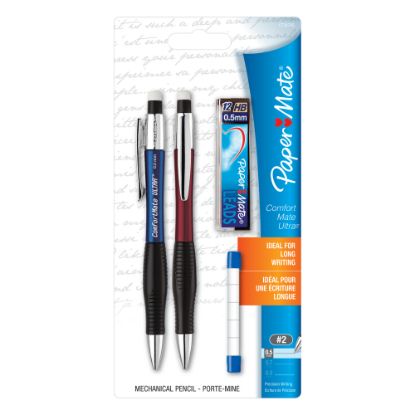 Picture of Paper Mate ComfortMate Ultra Mechanical Pencil Starter Set, 0.5mm, HB Lead, Assorted Barrel Colors, Pack Of 2