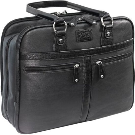 Picture of Mobile Edge Verona Carrying Case (Tote) for 16in Notebook - Black - Drop Resistant - Cotton Twill, Vegan Leather Body - Handle - 12.5in Height x 16in Width x 5.5in Depth