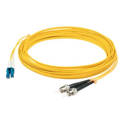 Picture of AddOn 3m LC to ST OS1 Yellow Patch Cable - Patch cable - LC/UPC single-mode (M) to ST/UPC single-mode (M) - 3 m - fiber optic - duplex - 9 / 125 micron - OS1 - halogen-free - yellow