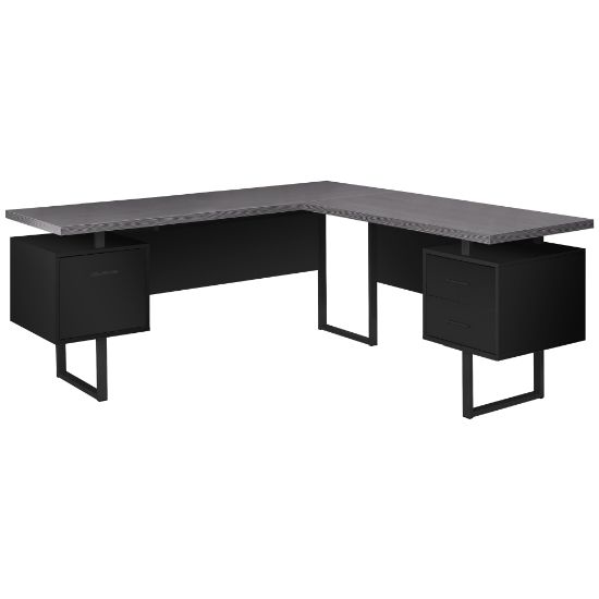 Picture of Monarch Specialties Dallas 71inW L-Shaped Computer Desk, Black/Gray