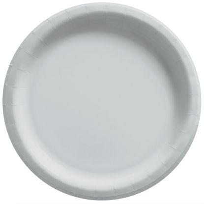 Picture of Amscan Paper Plates, 10in, Silver, 20 Plates Per Pack, Case Of 4 Packs