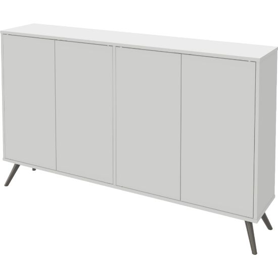 Picture of Bestar Krom 60inW Narrow Storage Cabinet With Metal Legs, White