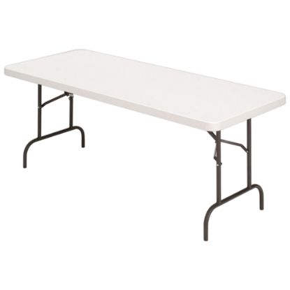 Picture of Realspace Molded Plastic Top Folding Table, 29inH x 60inW x 30inD, Platinum