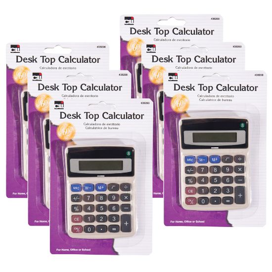 Picture of Charles Leonard Desktop Calculators, CHL39200-6, Pack Of 6 Calculators