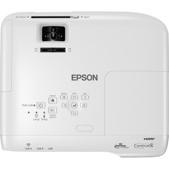 Picture of Epson PowerLite 118 LCD Projector - 4:3 - Ceiling Mountable - 1024 x 768 - Front, Ceiling, Rear - 8000 Hour Normal Mode - 17000 Hour Economy Mode - XGA - 16,000:1 - 3800 lm - HDMI - USB - Class Room