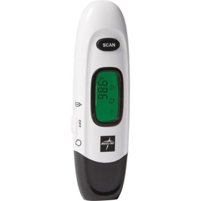 Picture of Medline No Touch Forehead Thermometer - Reusable, Dual Dial, Infrared - For Home, Forehead, Clinical - White