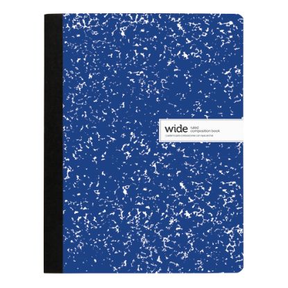 Picture of Office Depot Brand Composition Notebook, 9-3/4in x 7-1/2in, Wide Ruled, 100 Sheets, Blue/White