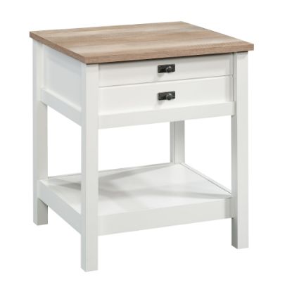 Picture of Sauder Cottage Road Side Table, Rectangular, Lintel Oak/Soft White