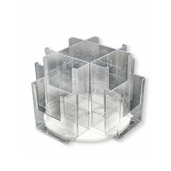 Picture of Azar Displays Revolving Brochure Holder, 8-Pocket, Crystal Styrene, 13inH x 13inW x 9inD, Clear