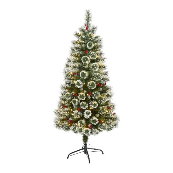 Picture of Nearly Natural Frosted Swiss Pine Artificial Christmas Tree, 5ft