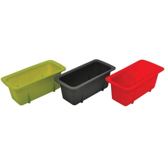 Picture of Starfrit Silicone Mini Loaf Pans, Set of 3 - Baking - Green, Red, Gray - Silicone Body