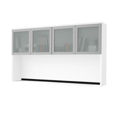 Picture of Bestar Pro-Concept Plus Hutch With Frosted Glass Doors, 40-7/16inH x 71-1/8inW x 12-7/16inD, White