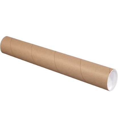 Picture of Office Depot Brand Kraft Mailing Tubes With Plastic Endcaps, 3in x 18in, Pack Of 24