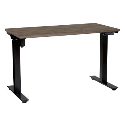 Picture of Office Star Pro Line II Prado 2-Stage 1-Motor Height-Adjustable Table, 48in x 47-3/4in, Urban Walnut/Black