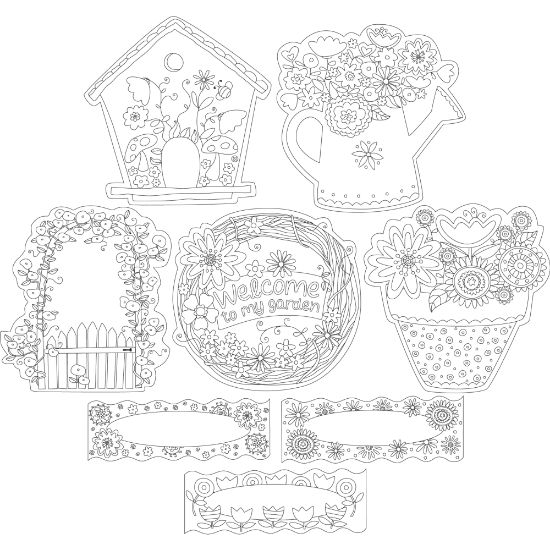 Picture of Barker Creek Double-Sided Accents, Color Me! In My Garden, Set Of 48 Accents