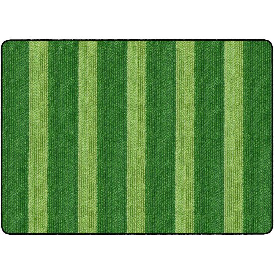 Picture of Flagship Carpets Basketweave Stripes Classroom Rug, 6ft x 8 3/8ft, Green