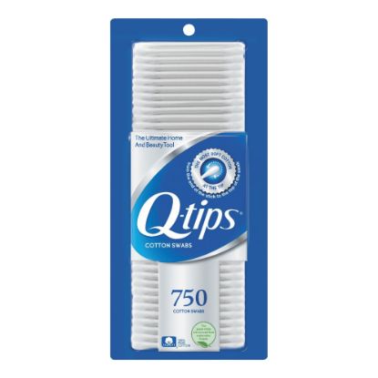 Picture of Q-Tips Cotton Swabs, 1in, White, 750 Per Box, Pack Of 12 Boxes