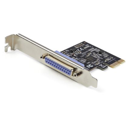 Picture of Line StarTech.com 1-Port Parallel PCIe Card, PCI Express to Parallel DB25 LPT Adapter Card, Desktop Expansion Controller for Printer, SPP/ECP - Parallel PCIe card controller w/ DB25 parallel port - SPP/Byte/ECP modes