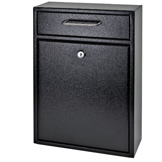 Picture of Mail Boss Locking Security Drop Box, 16 1/4inH x 11 1/4inW x 4 3/4inD, Black