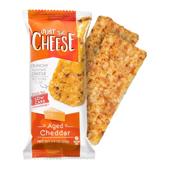 Picture of Just The Cheese Aged Cheddar Bars, 0.08 Oz, 2 Bars Per Pack, Carton Of 24 Packs