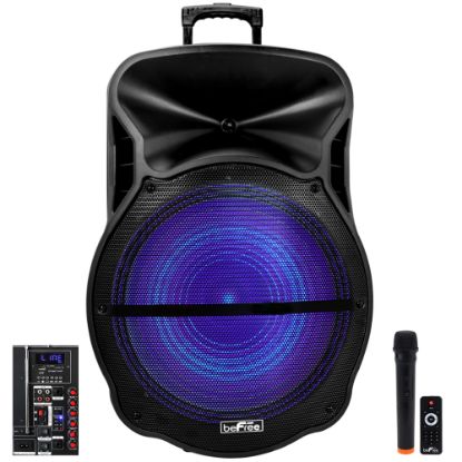 Picture of BeFree Sound 80W Bluetooth Wireless Portable Rechargeable Speaker With Reactive LED Lights, Black, 995106466M