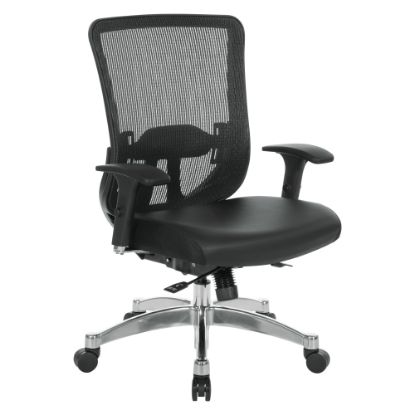 Picture of Office Star Space Seating 889 Series Ergonomic Mesh/Bonded Leather Mid-Back Chair, Black