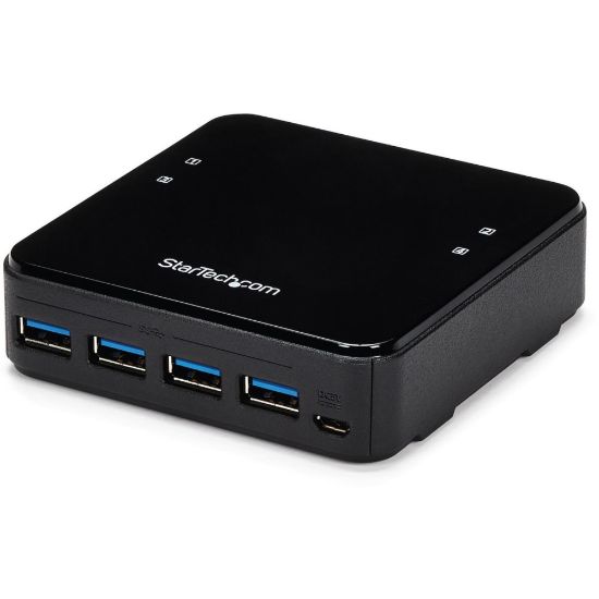 Picture of StarTech.com 4X4 USB 3.0 Peripheral Sharing Switch - USB Switch for Mac / Windows / Linux - 4 Port USB 3.0 Switch - USB A/B Switch - Share up to four USB 3.0 devices between four different computers - 4X4 USB 3.0 Peripheral Sharing Switch for Mac/Windows