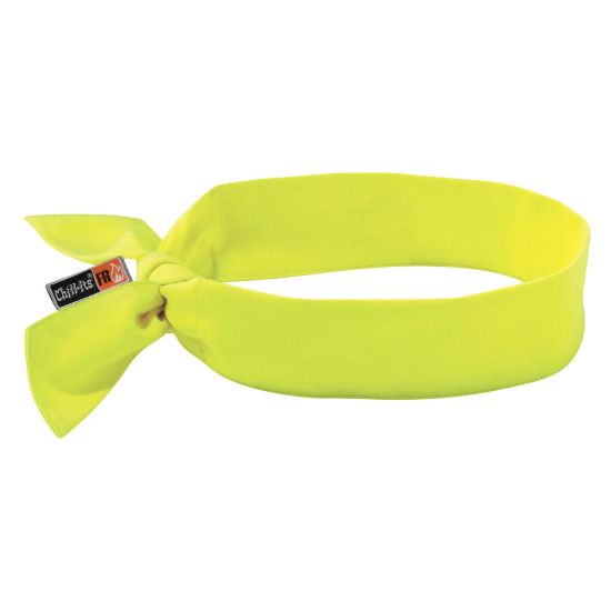 Picture of Ergodyne Chill-Its 6700FR Evaporative Cooling Bandanas With Ties, Lime, Pack Of 6 Bandanas