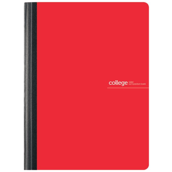 Picture of Office Depot Brand Poly Composition Book, 7-1/2in x 9-3/4in, College Ruled, 80 Sheets, Red