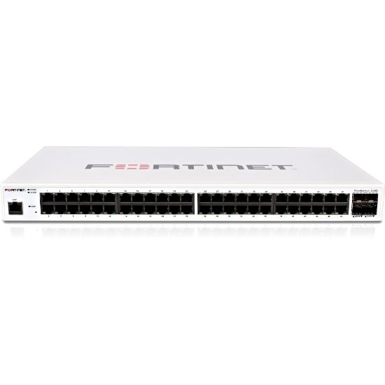 Picture of Fortinet FortiSwitch FS-248D Ethernet Switch - 48 Ports - Manageable - Gigabit Ethernet - 1000Base-T, 1000Base-LX, 1000Base-SX - Modular - 4 SFP Slots - Twisted Pair, Optical Fiber - 1U High - Rack-mountable, Standalone - Lifetime Limited Warranty