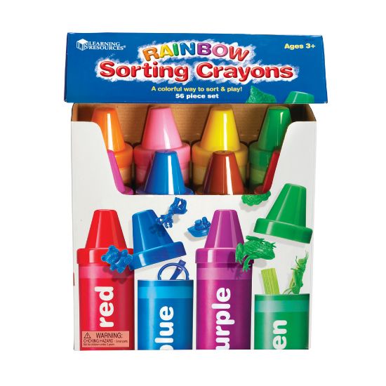 Picture of Learning Resources Rainbow Sorting Crayons, 9 1/2in x 2 1/2in, Assorted Colors, Pre-K - Grade 2, Pack Of 8