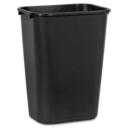 Picture of Rubbermaid Commercial 41 QT Large Deskside Wastebaskets - 10.25 gal Capacity - Rectangular - Dent Resistant, Durable, Rust Resistant, Easy to Clean - 20in Height x 11.3in Width x 15.3in Depth - Plastic - Black - 12 / Carton