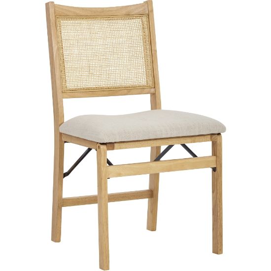 Picture of Powell Menlo Rattan Cane Folding Chair, Beige/Natural