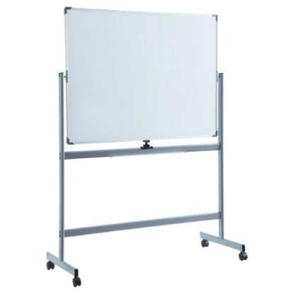 Picture of Lorell Magnetic Dry-Erase Whiteboard Easel, 48in x 72in, Aluminum Frame With Silver Finish