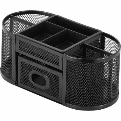 Picture of Lorell Mesh Deluxe Desktop Organizer, Black