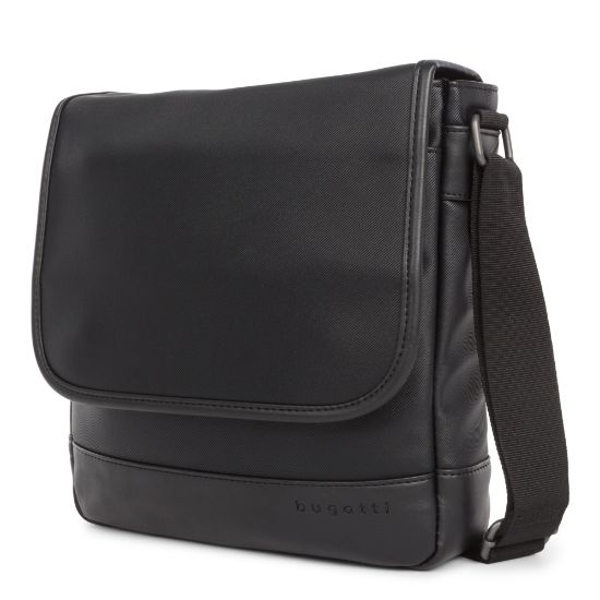 Picture of Bugatti Gin & Twill Textured Vegan Leather Backpack With Tablet Compartment, Black