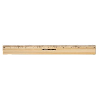 Picture of Office Depot Brand Wood Metal-Edge Ruler, 12in