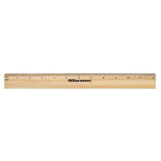 Picture of Office Depot Brand Wood Metal-Edge Ruler, 12in