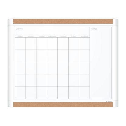 Picture of U Brands PINIT Magnetic Dry-Erase Monthly Calendar Board, 20in X 16in, White Frame (437U00-01)