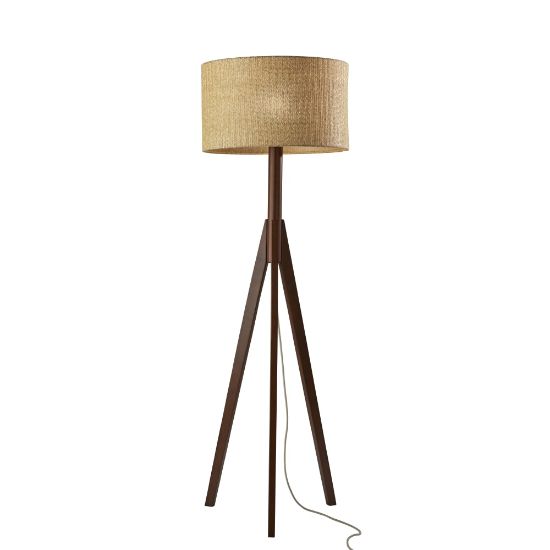 Picture of Adesso Eden Floor Lamp, 59inH, Brown Shade/Walnut Base