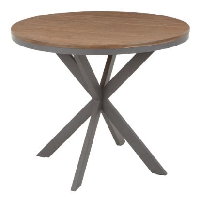 Picture of LumiSource X Pedestal Dinette Table, 30inH x 36inW x 36inD, Medium Brown/Gray