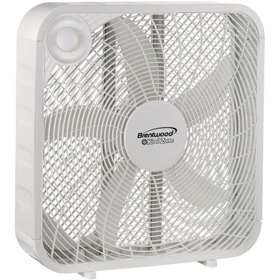 Picture of Brentwood Kool Zone F-20SW 20in Box Fan - 20in Diameter - 3 Speed - Quiet, Removable Grill - White