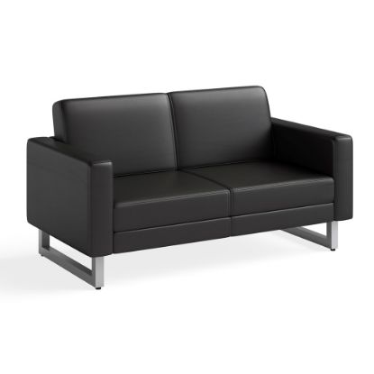 Picture of Safco Mirella Lounge Settee, Black/Silver