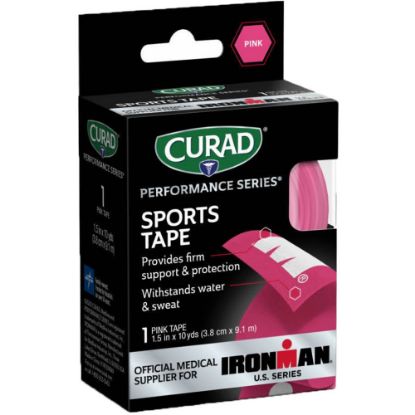 Picture of CURAD IRONMAN Performance Series Sports Tape, 1-1/2in x 10 Yd, Pink, Set Of 24 Rolls