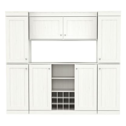 Picture of Inval Shaker-Style 4-Piece Melamine Buffet Storage System, 70-7/8inH x 78-3/4inW x 16-9/16inD, Washed Oak